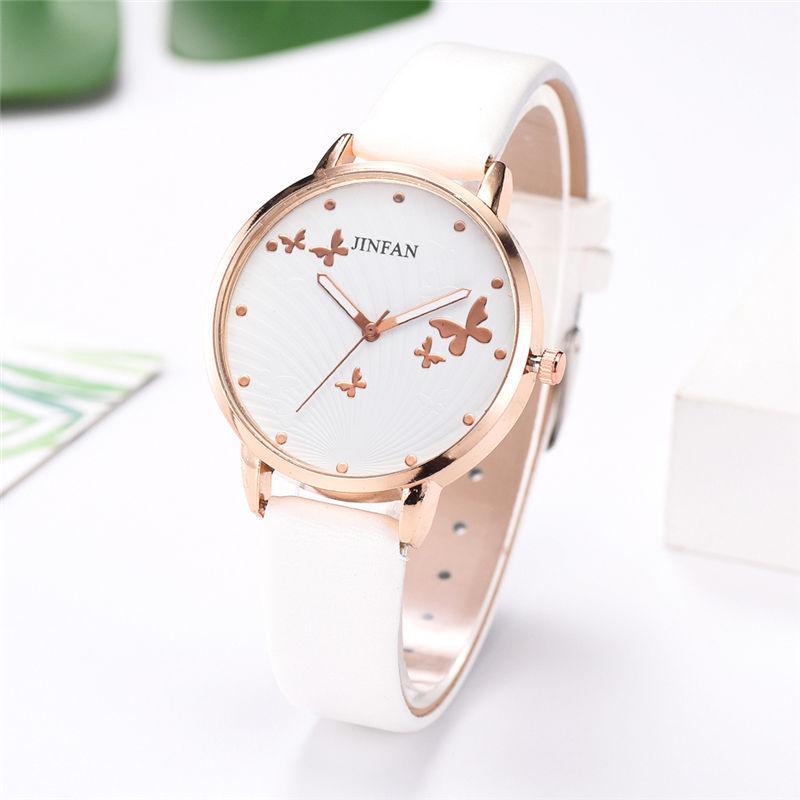 Elegant Simple Butterfly Design Dial Design Ladies Watches Women Fashion Luxury Dress Watch Casual Woman Quartz Leather Clock