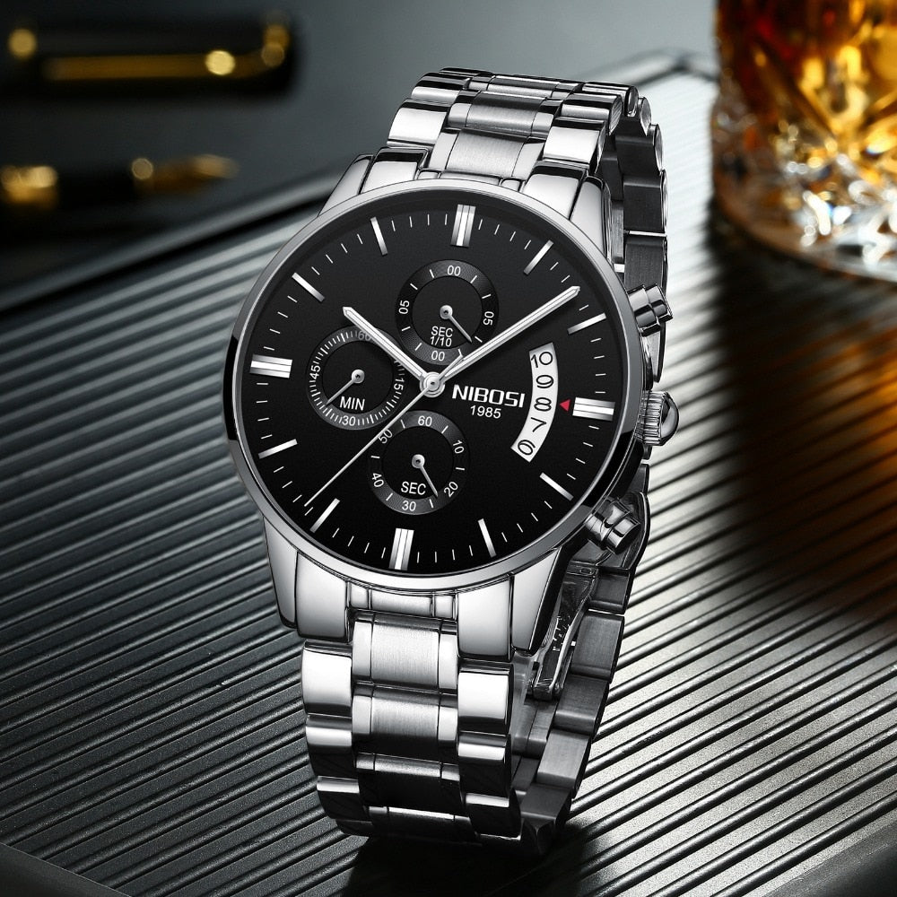 NIBOSI Relogio Masculino Men Watches Luxury Famous Top Brand Men&#39;s Fashion Casual Dress Watch Military Quartz Wristwatches Saat