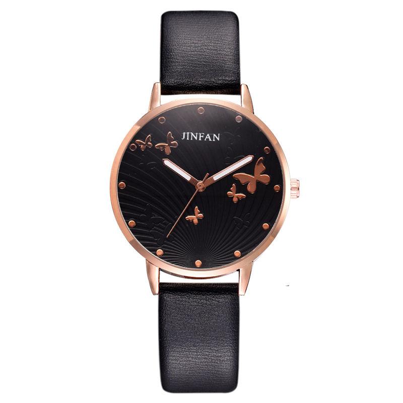 Elegant Simple Butterfly Design Dial Design Ladies Watches Women Fashion Luxury Dress Watch Casual Woman Quartz Leather Clock