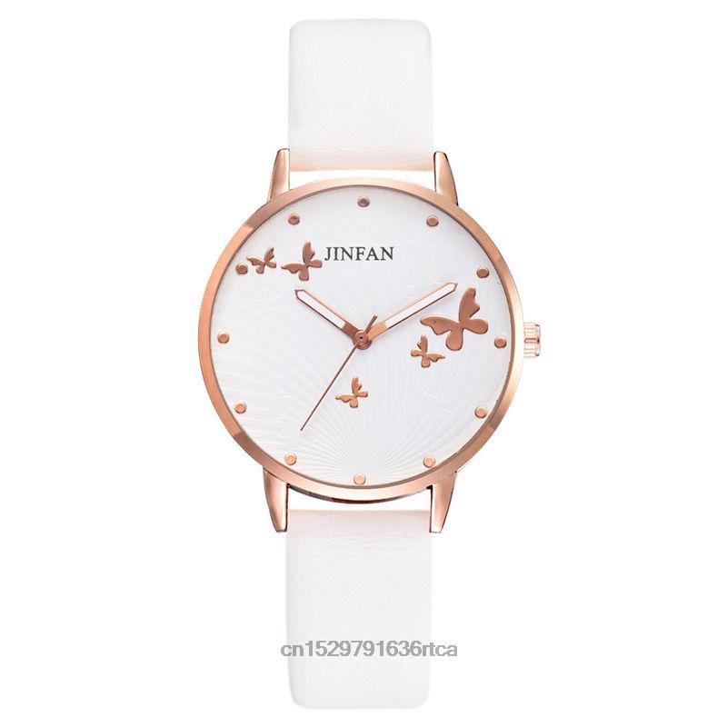 Elegant Simple Butterfly Design Dial Design Ladies Watches Women Fashion Luxury Dress Watch Casual Woman Quartz Leather Clock